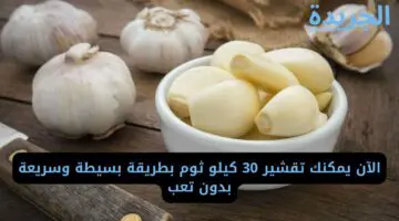 الآن يمكنك تقشير 30 كيلو ثوم بطريقة بسيطة وسريعة بدون تعب