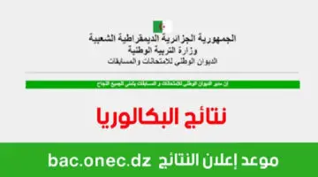 من الموقع الرسمى.. طريقة الحصول علي نتائج البكالوريا بالجزائر 2024 بالخطوات والتفاصيل