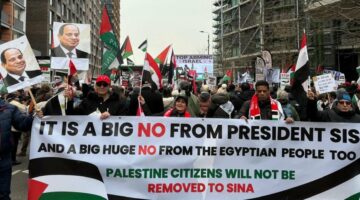 مسيرة حاشدة فى لندن لرفض خطط ترامب لتهجير الفلسطينيين “صور” – الجريدة