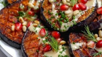 طريقة عمل الباذنجان المشوي بصوص الطحينة والرمان للدايت – الجريدة