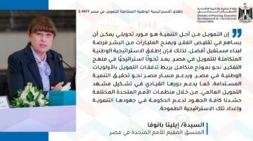 ممثلة الأمم المتحدة تثني على التزام مصر بالتنمية المستدامة