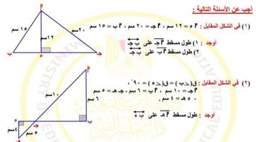 الرياضيات الصف الثاني الإعدادي ترم ثاني: مراجعات شاملة وتقييمات الأسبوع العاشر