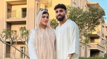 مروان عطية يُحتفل بعيد الفطر مع زوجته.