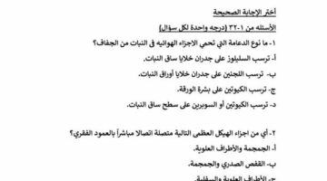 نموذج الوزارة الأول في الاحياء لـ الثانوية العامة 2025