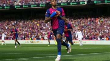 فيديو | ثورة كتالونية.. رافينها يُسجل هدف برشلونة الرابع أمام ريال مدريد