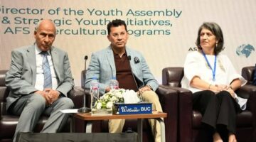 وزير الشباب والرياضة يشهد المنتدى الإقليمي لشباب AFS بجامعة بدر