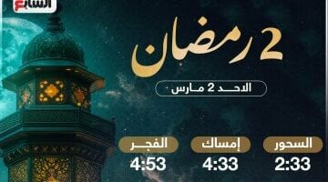 تعرف على موعد الإفطار وساعات الصيام فى ثانى أيام شهر رمضان 2025