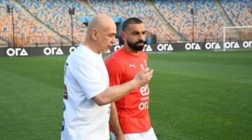 حسام حسن يهنئ محمد صلاح على الفوز بالحذاء الذهبي