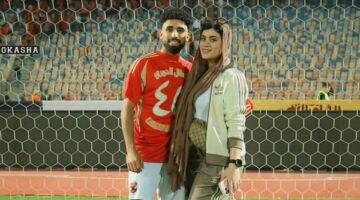 زوجة مروان عطية تحتفل بفوز الأهلي ببطولة الدوري الممتاز