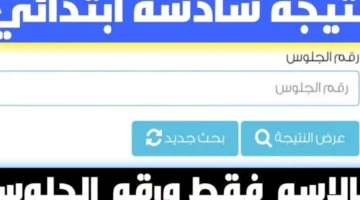 نتيجة الصف السادس الابتدائي الترم الثاني 2025 بالاسم فقط وبرقم الجلوس عبر بوابة التعليم الاساسي