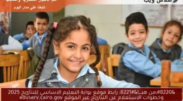 “من هنــــا” رابط موقع بوابة التعليم الاساسي للنتائج 2025 وخطوات الاستعلام عن النتائج عبر الموقع eduserv.cairo.gov