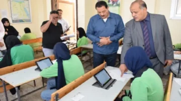 مدير التعليم في بورسعيد يقوم بمتابعة اختبارات نهاية العام الدراسي في مدارس بحر البقر.