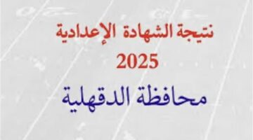 موعد ظهور نتيجة الصف الثالث الإعدادي الدقهلية 2025.. على هذا الرابط