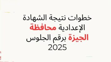 برقم الجلوس.. رابط نتيجة الصف الثالث الإعدادي بالجيزة 2025