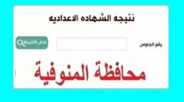 رابط نتيجة الصف الثالث الاعدادي المنوفية 2025.. موعد النتيجة وخطوات الاستعلام
