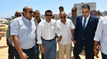 صور | وزير الرياضة ومحافظ بورسعيد يتفقدان استاد المصري الجديد ويعلنان موعد افتتاحه