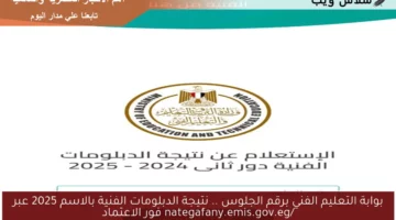 بوابة التعليم الفني برقم الجلوس .. نتيجة الدبلومات الفنية بالاسم 2025 عبر /nategafany.emis.gov.eg فور الاعتماد