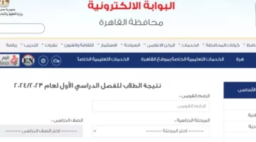 رابط مباشر.. بوابه التعليم الاساسي برقم الجلوس 2025 نتيجة الصف السادس الابتدائي الترم الثاني 2025 بالجيزة الان