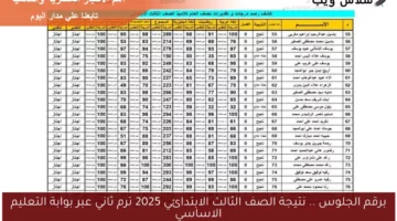 برقم الجلوس .. نتيجة الصف الثالث الابتدائي 2025 ترم ثاني عبر بوابة التعليم الاساسي