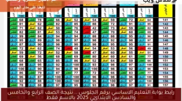 رابط بوابة التعليم الاساسي برقم الجلوس .. نتيجة الصف الرابع والخامس والسادس الابتدائي 2025 بالاسم فقط