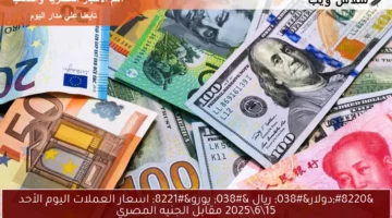 “دولار& ريال & يورو” اسعار العملات اليوم الأحد 1562025 مقابل الجنيه المصري