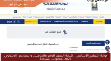 بوابة التعليم الأساسي.. نتيجة الصف الرابع والخامس والسادس الابتدائي 2025 بخطوات بسيطة