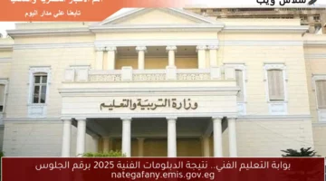 بوابة التعليم الفني.. نتيجة الدبلومات الفنية 2025 برقم الجلوس nategafany.emis.gov.eg