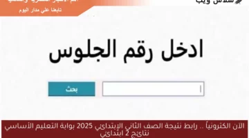 الآن الكترونياً .. رابط نتيجة الصف الثاني الإبتدائي 2025 بوابة التعليم الأساسي نتائج 2 ابتدائي
