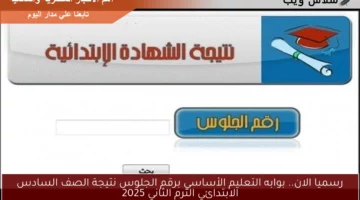 رسميا الان.. بوابه التعليم الأساسي برقم الجلوس نتيجة الصف السادس الابتدائي الترم الثاني 2025