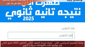بوابة التعليم الاساسي الأن .. رابط نتيجه الصف الثاني الثانوي 2025 الترم الثاني عبر موقع natigatk.com سنة 2 ثانوي