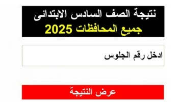 بوابة التعليم الاساسي .. ظهرت الان نتيجه الصف السادس الابتدائي 2025 الترم الثاني بالاسم ورقم الجلوس مبروك النجاح