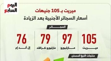 أسعار السجائر الأجنبية بعد الزيادة (إنفوجراف)