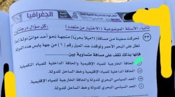نموذج إجابة امتحان الجغرافيا تالتة ثانوي 2025.. تعرف على الحلول النموذجية