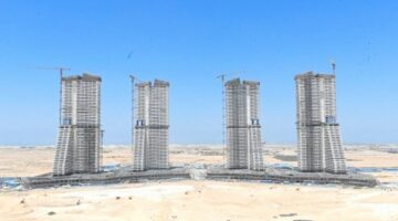 وزير الإسكان يتفقد موقف تنفيذ أبراج “الداون تاون” بمدينة العلمين الجديدة